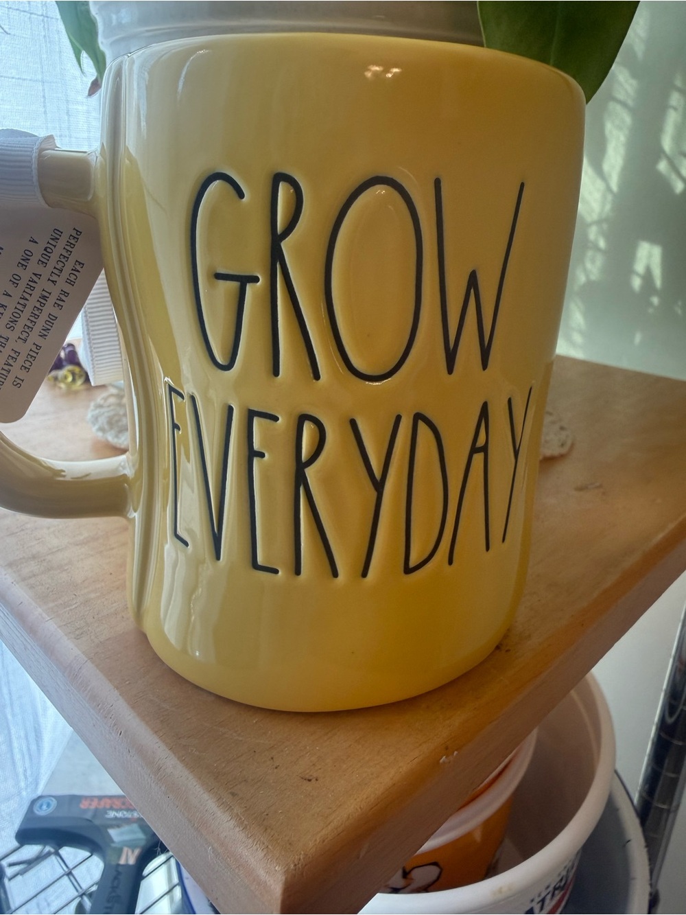 Rae Dunn “GROW EVERYDAY” Yellow Ceramic Mug